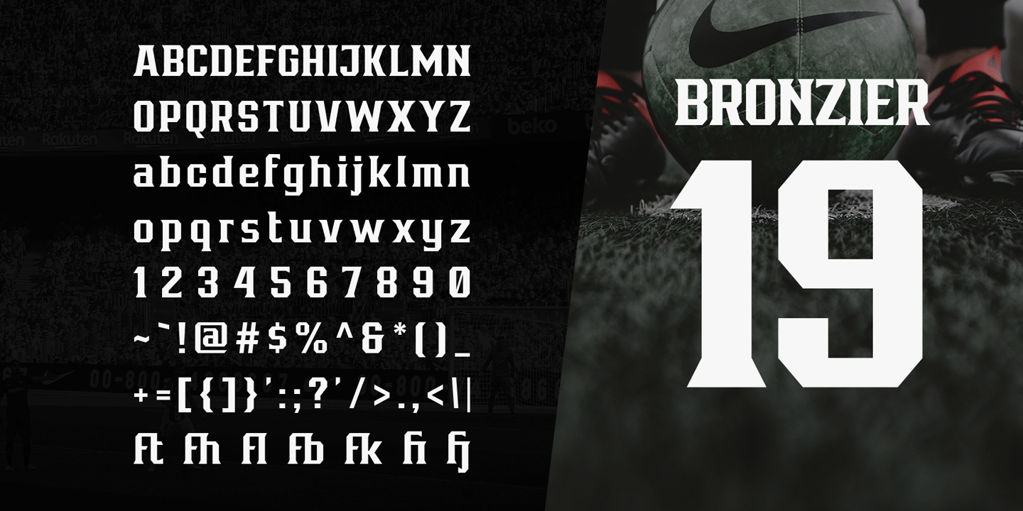Bronzier Embossed Font preview